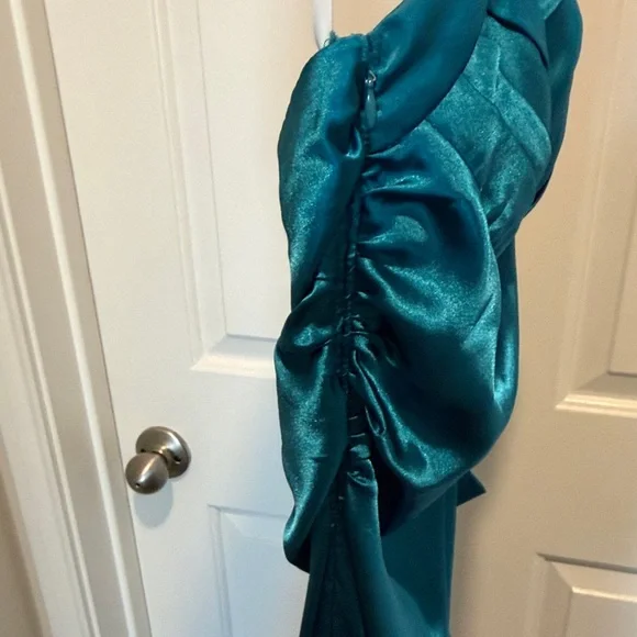 Blondie Nites Teal Halter Maxi Dress - Picture 7 of 7